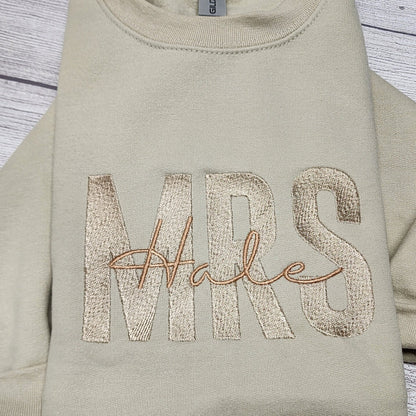 Custom Embroidered MRS Sweatshirt, Bride Gift