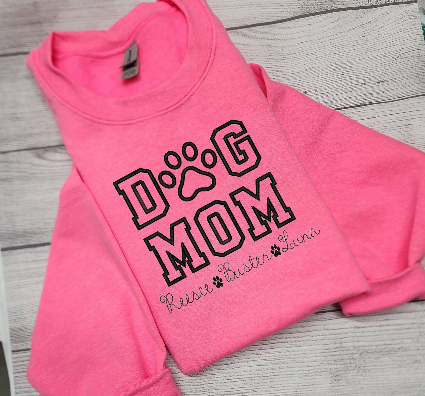 Personalized DOG MOM Sweatshirt Embroidered