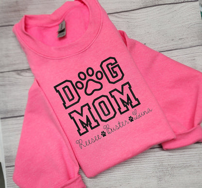 Personalized DOG MOM Sweatshirt Embroidered