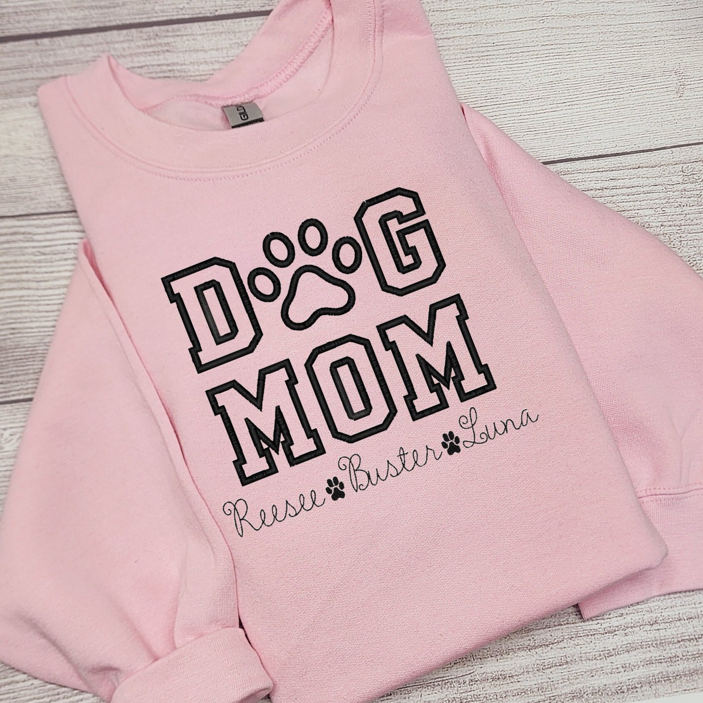 Personalized DOG MOM Sweatshirt Embroidered