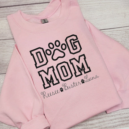 Personalized DOG MOM Sweatshirt Embroidered