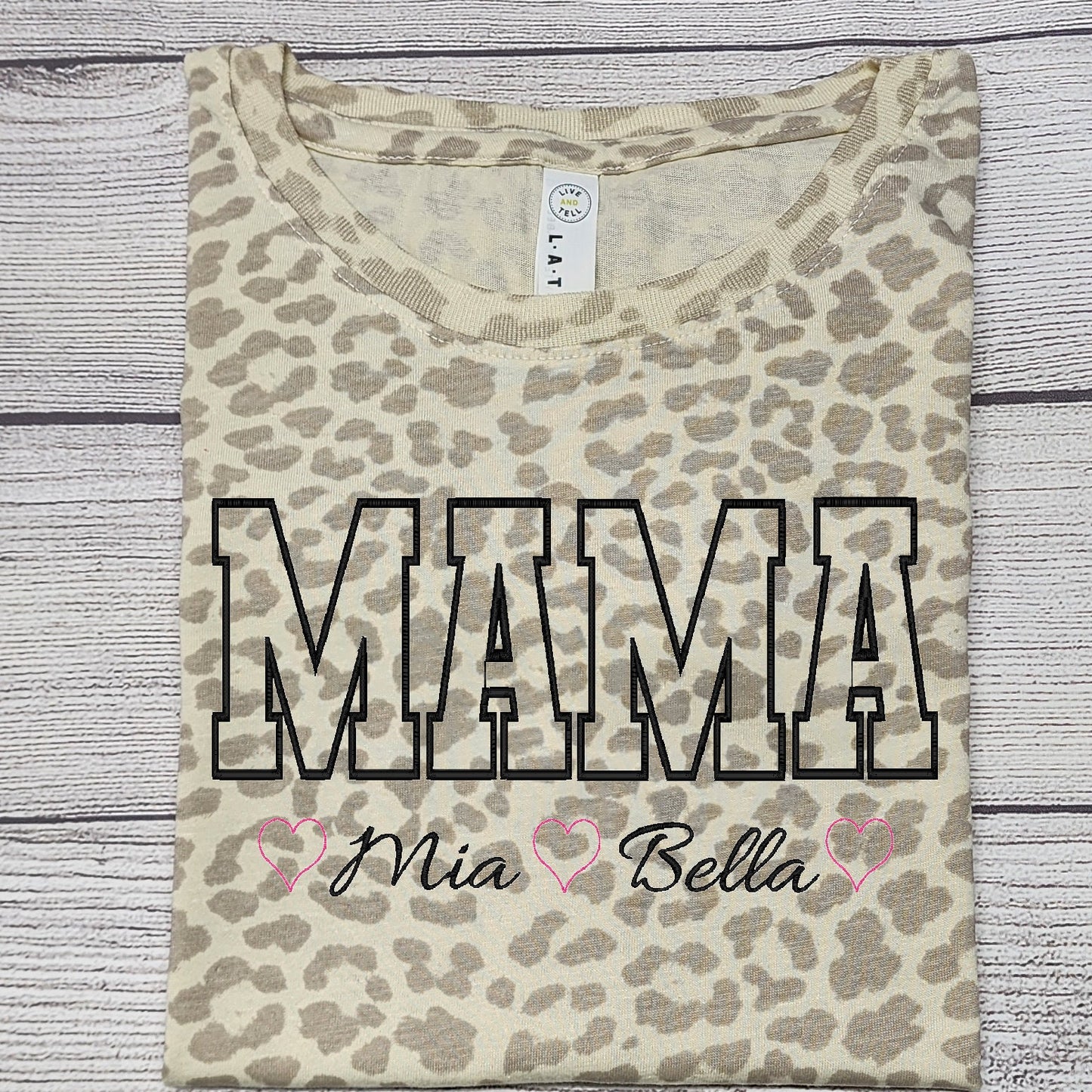 Personalized MAMA T-Shirt, Leopard Pattern Shirt