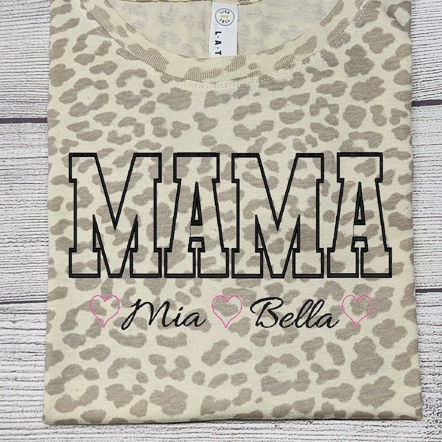 Personalized MAMA T-Shirt, Leopard Pattern Shirt