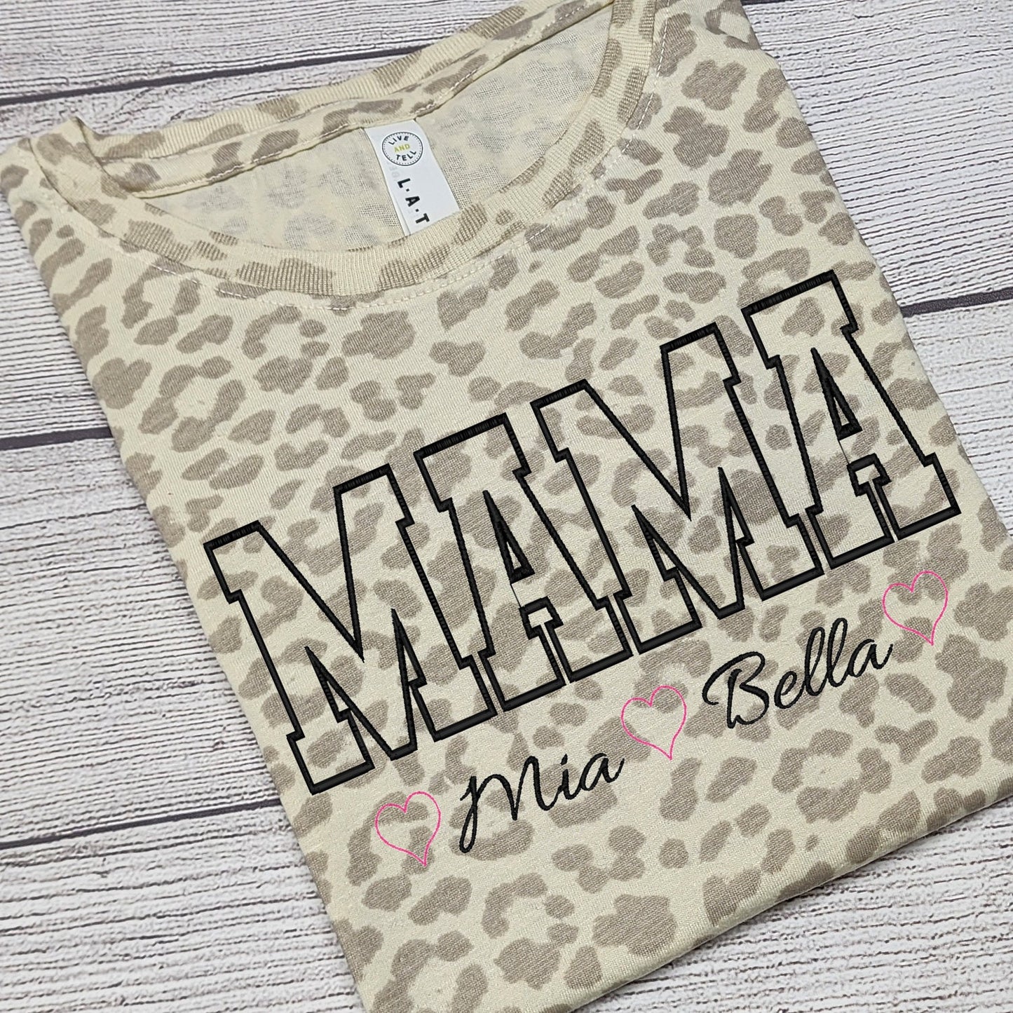 Personalized MAMA T-Shirt, Leopard Pattern Shirt