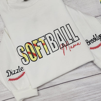 Personalized SOFTBALL Mama Sweatshirt