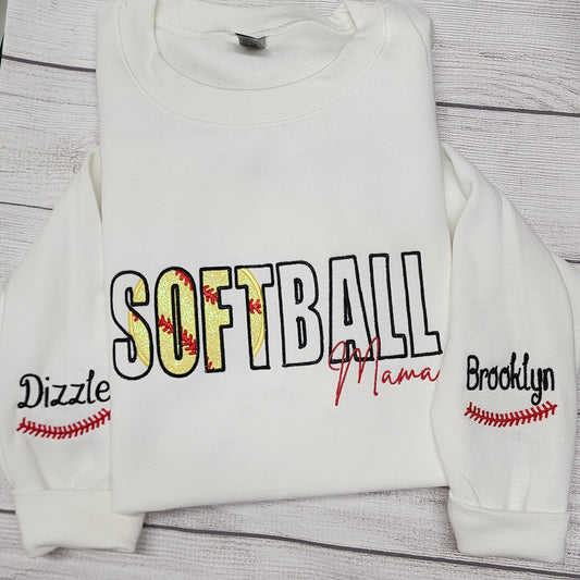 Personalized SOFTBALL Mama Sweatshirt