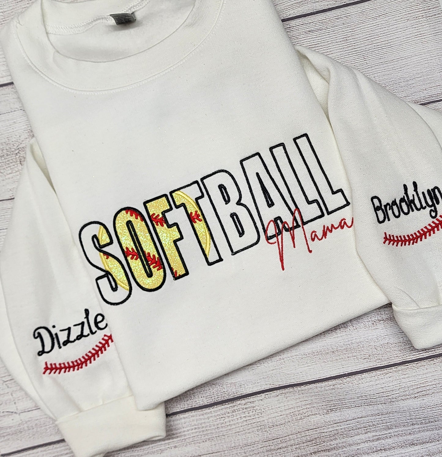 Personalized SOFTBALL Mama Sweatshirt