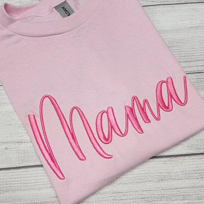 3D Puff Mama Embroidery T-Shirt or Sweatshirt
