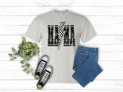 MAMA Retro Shirt, MAMA Checkered and Distressed Sublimation Shirt