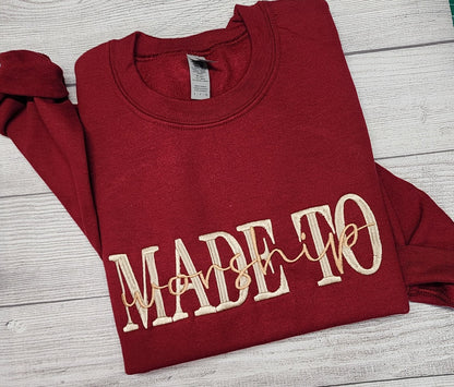 Made to Worship Embroidered Sweatshirt, T-Shirt, Christian Sweatshirt