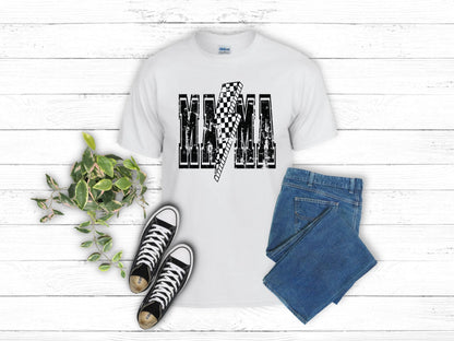 MAMA Retro Shirt, MAMA Checkered and Distressed Sublimation Shirt