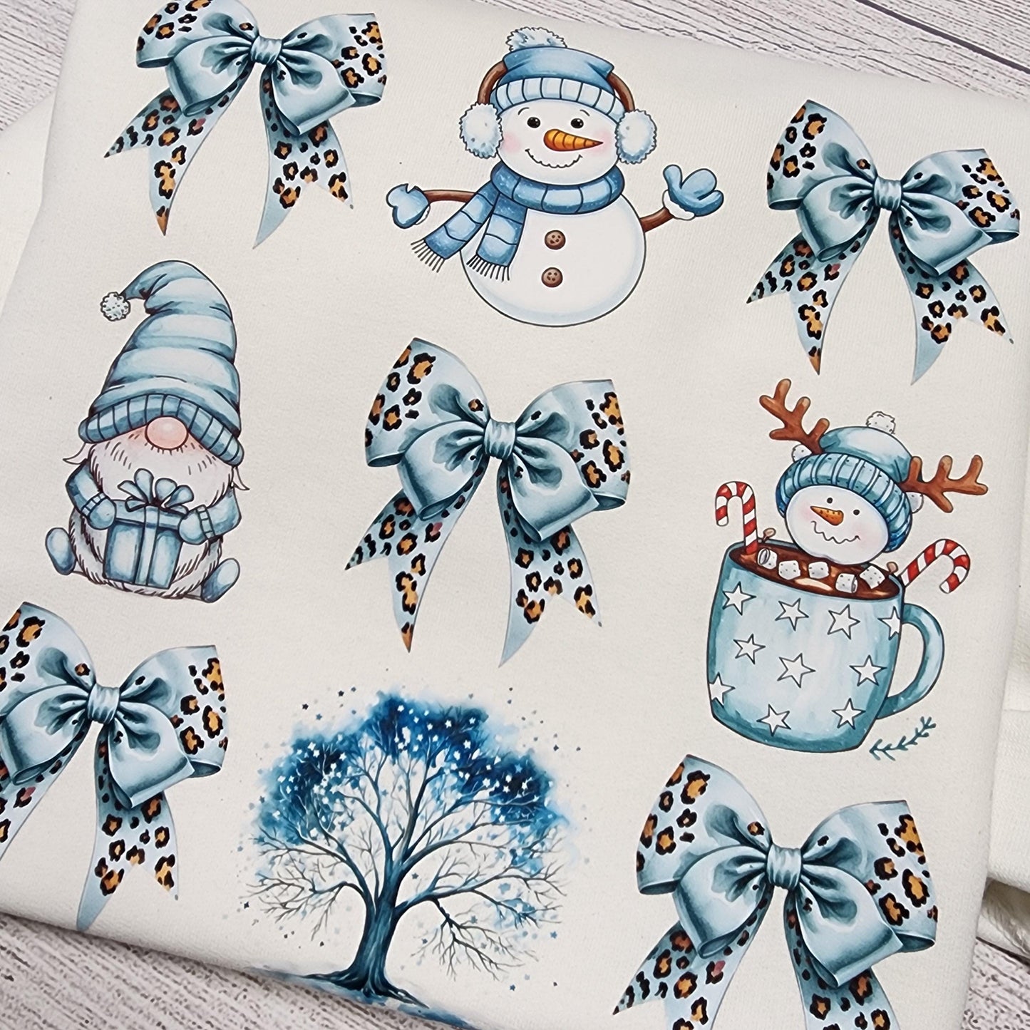 Christmas Sweatshirt, Winter Season Sweatshirt, Blue and White Christmas Sweatshirt