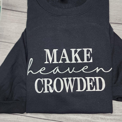Black and White Make Heaven Crowded Embroidered Sweatshirt, Christian Sweatshirt