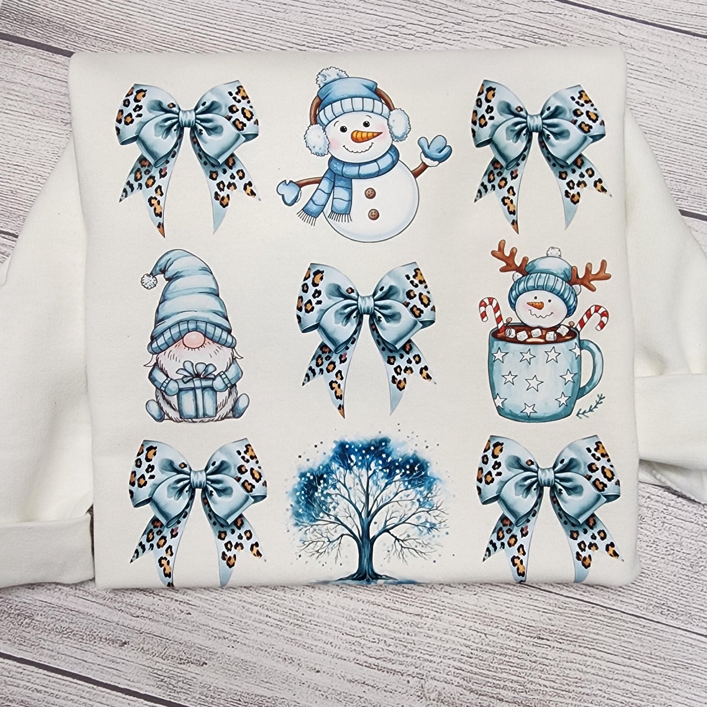 Christmas Sweatshirt, Winter Season Sweatshirt, Blue and White Christmas Sweatshirt