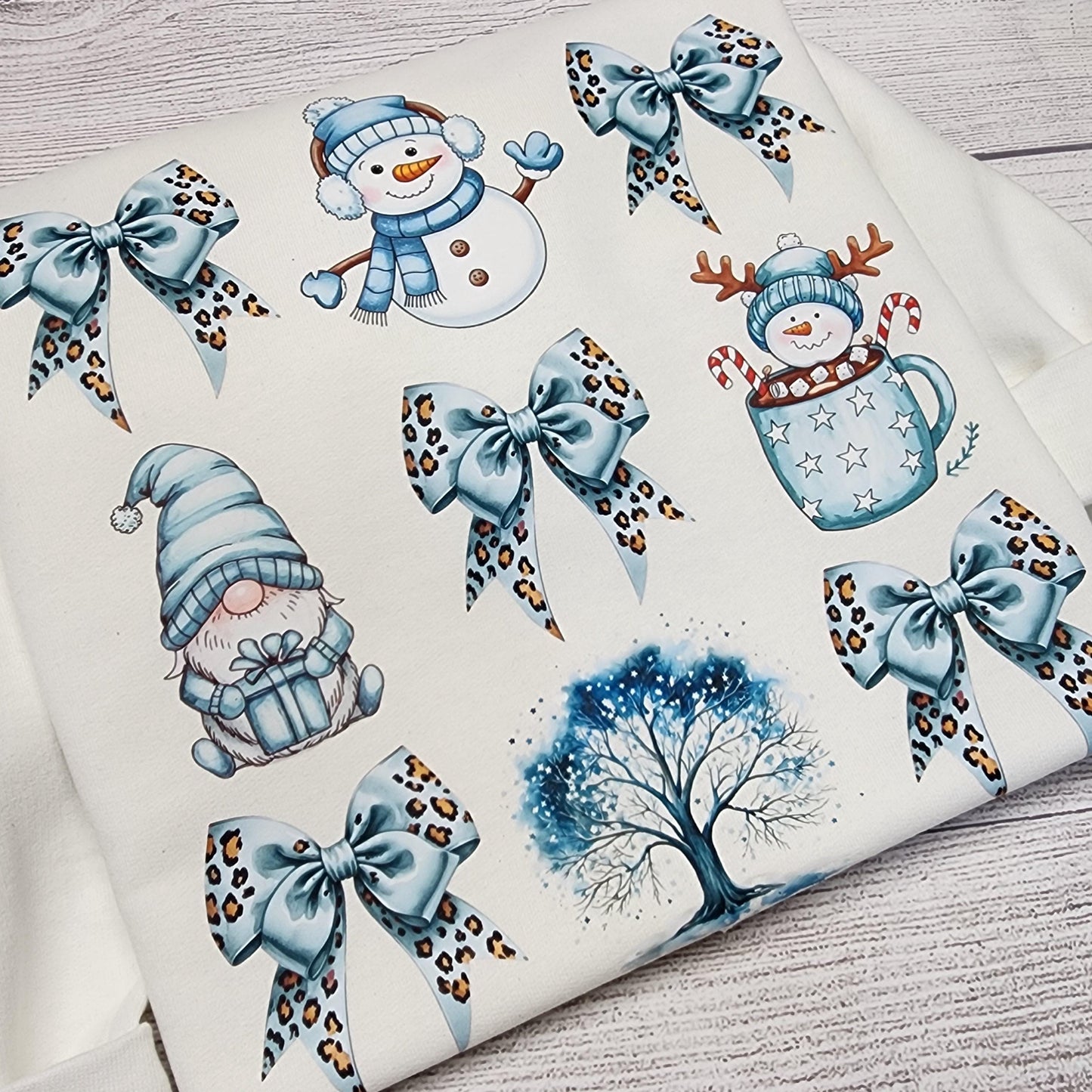 Christmas Sweatshirt, Winter Season Sweatshirt, Blue and White Christmas Sweatshirt