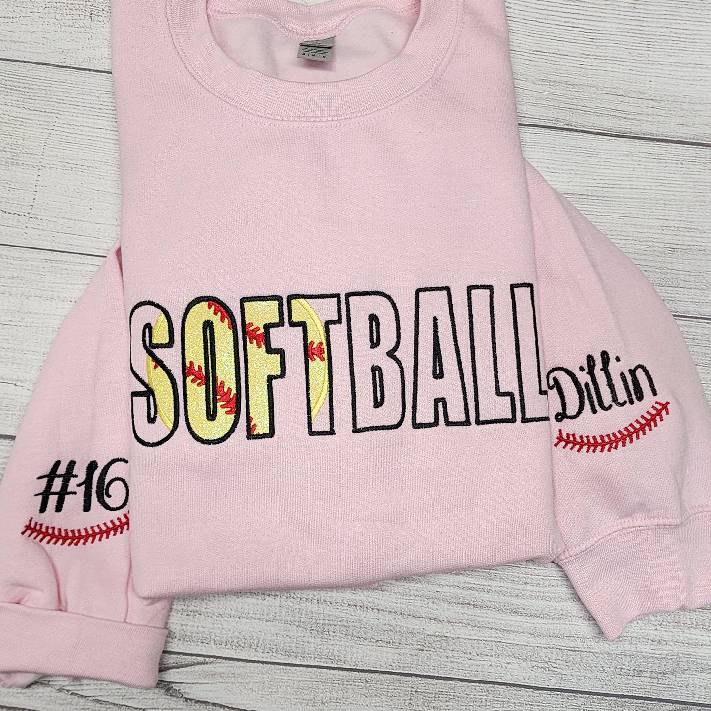 Personalized SOFTBALL Embroidered Sweatshirt