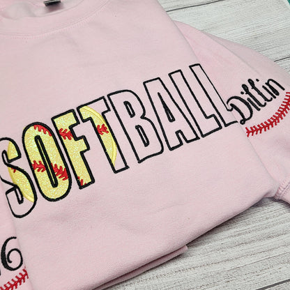 Personalized SOFTBALL Embroidered Sweatshirt