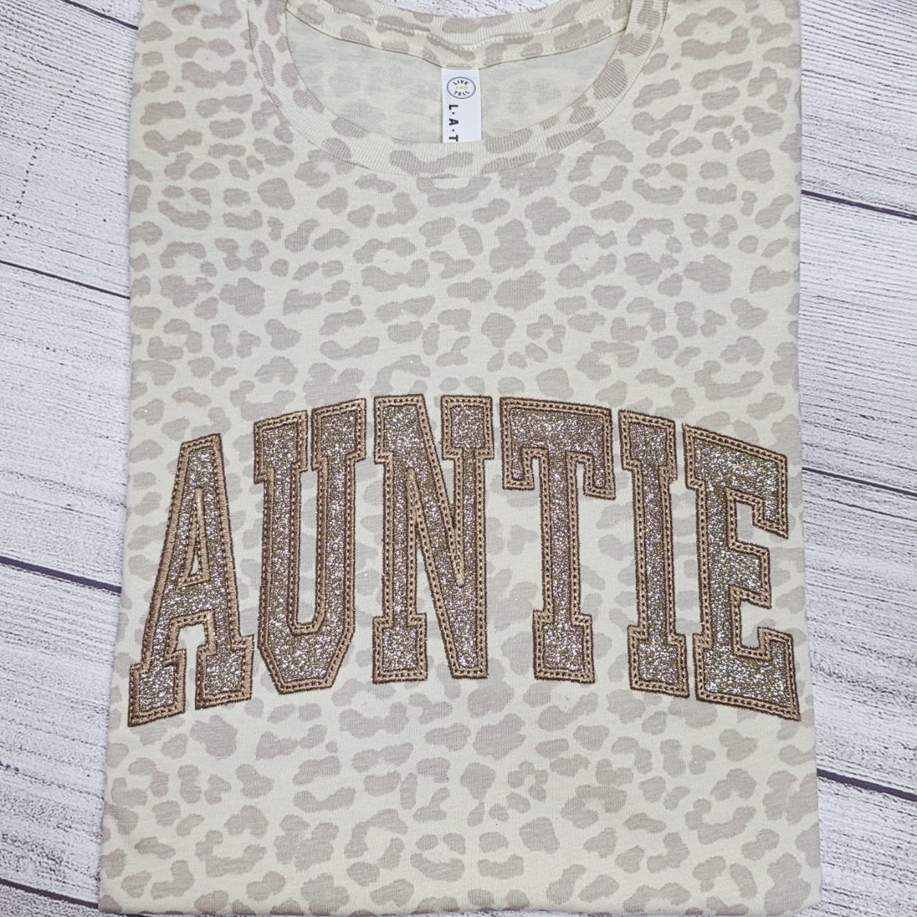AUNTIE T-Shirt, Leopard Pattern Shirt