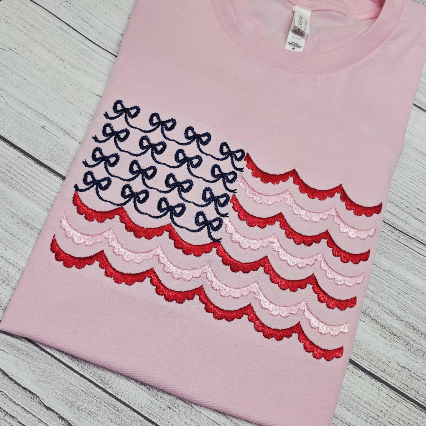 4th of July USA Flag Embroidered Shirt