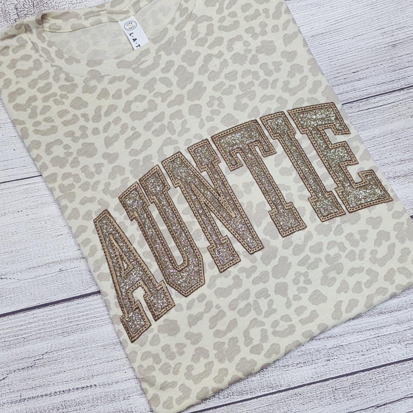 AUNTIE T-Shirt, Leopard Pattern Shirt