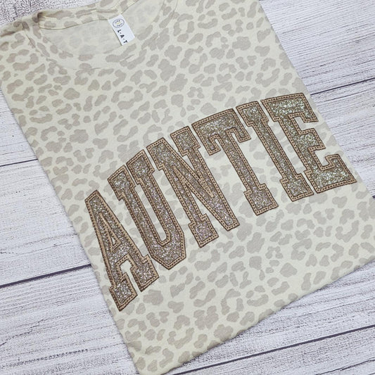 AUNTIE T-Shirt, Leopard Pattern Shirt