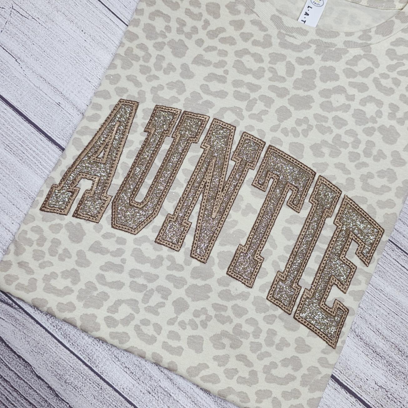 AUNTIE T-Shirt, Leopard Pattern Shirt