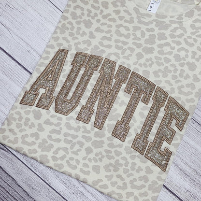 AUNTIE T-Shirt, Leopard Pattern Shirt