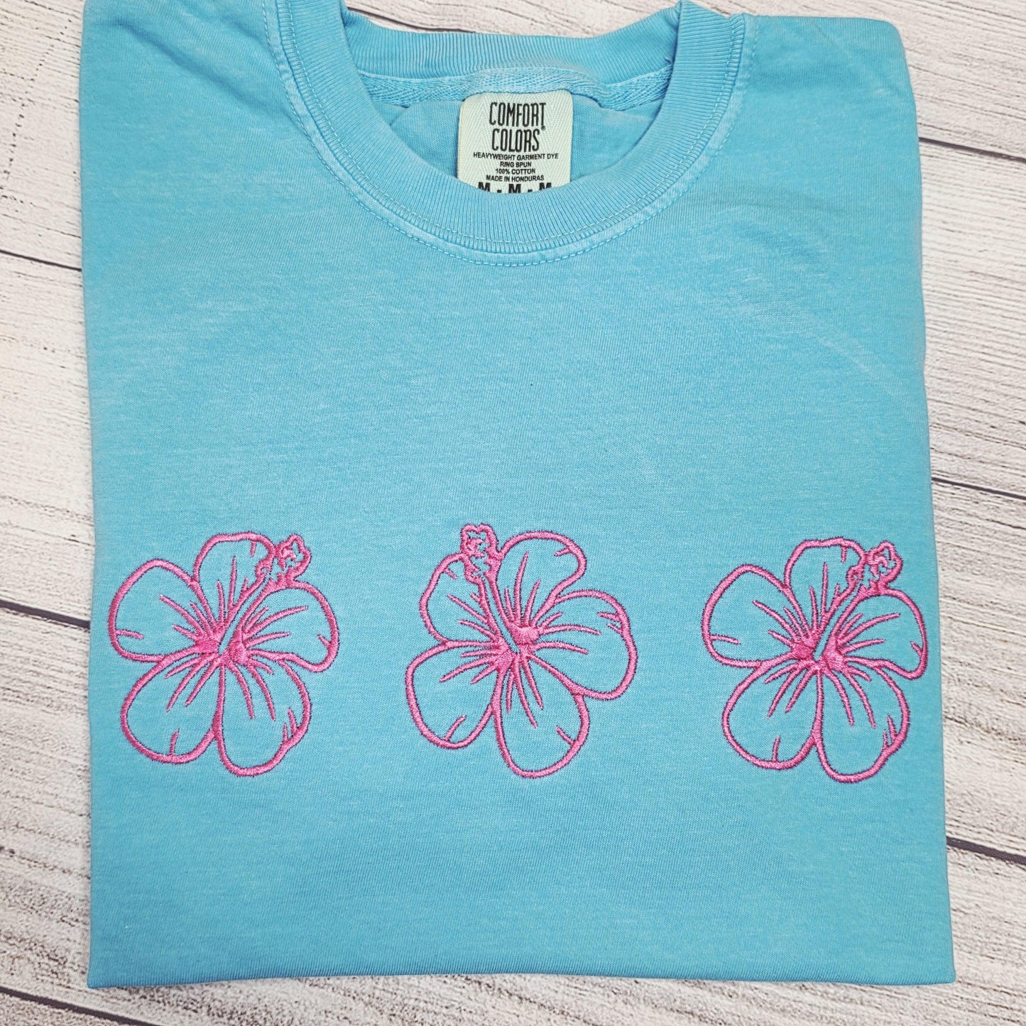 Hibiscus Flower Embroidered Shirt, Summer Shirt, Aloha Shirt