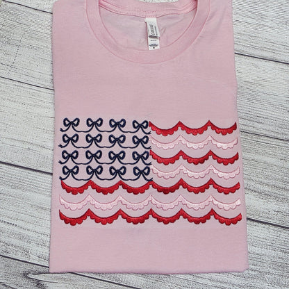 4th of July USA Flag Embroidered Shirt