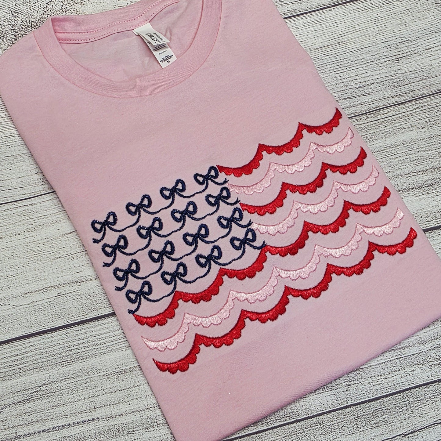 4th of July USA Flag Embroidered Shirt