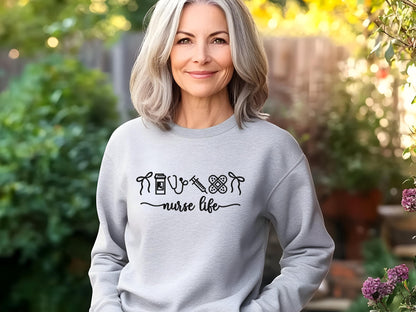 Nurse Life Embroidered Sweatshirt