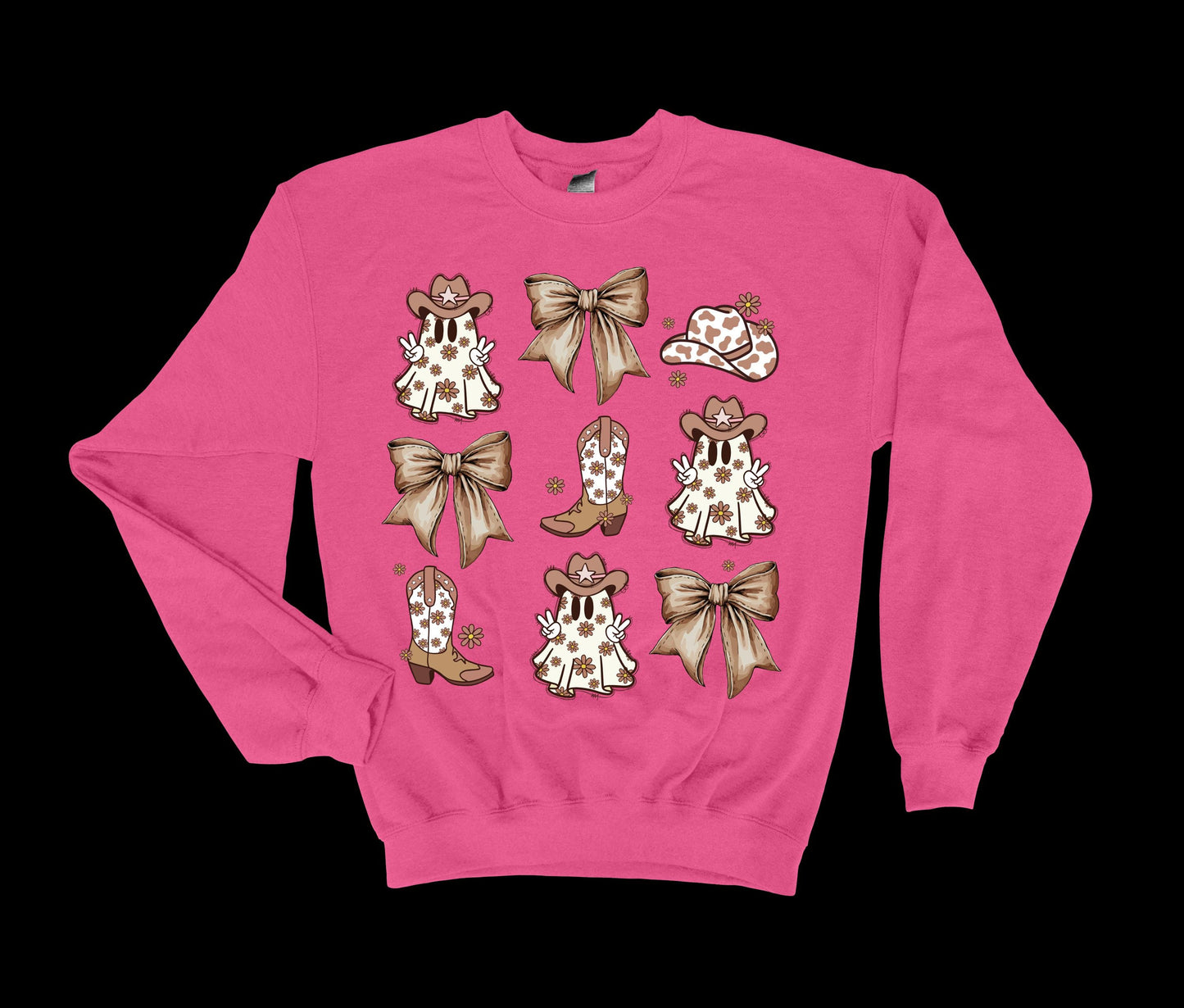 Cowgirl Ghost Coquette Halloween Sweatshirt
