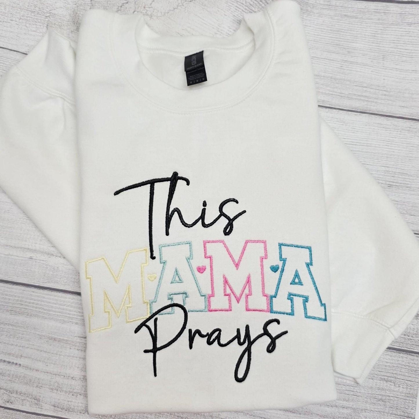 This MAMA Prays Embroidered Sweatshirt, Mothers Day Gift