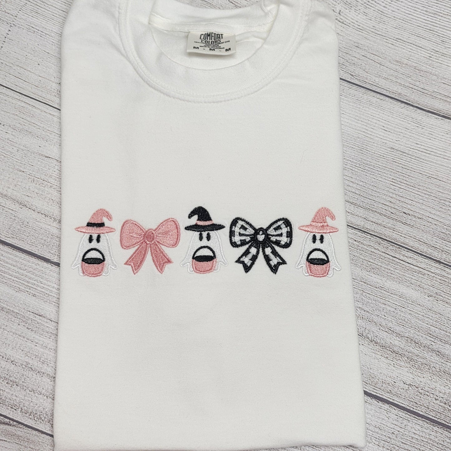 Coquette Ghost Witch Halloween Embroidered Sweatshirt or Shirt