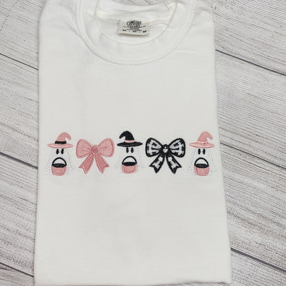 Coquette Ghost Witch Halloween Embroidered Sweatshirt or Shirt