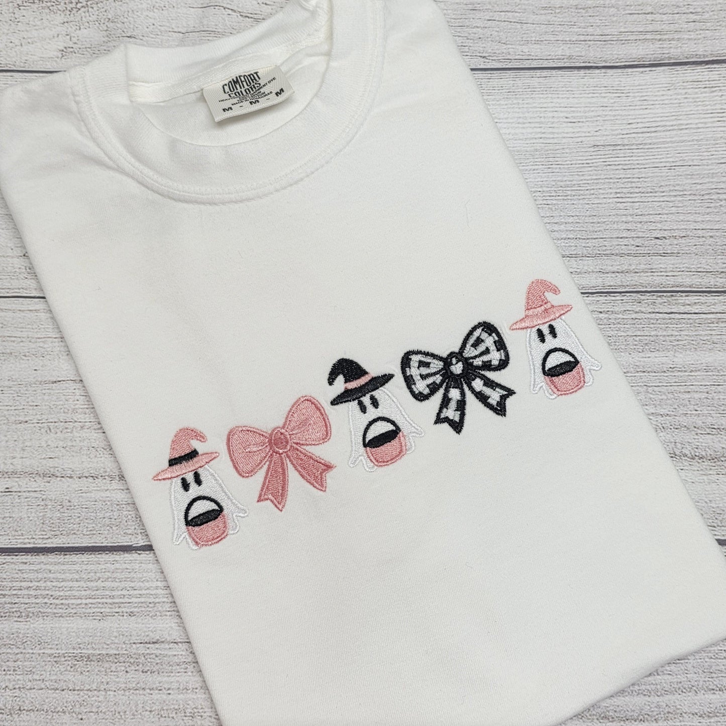 Coquette Ghost Witch Halloween Embroidered Sweatshirt or Shirt