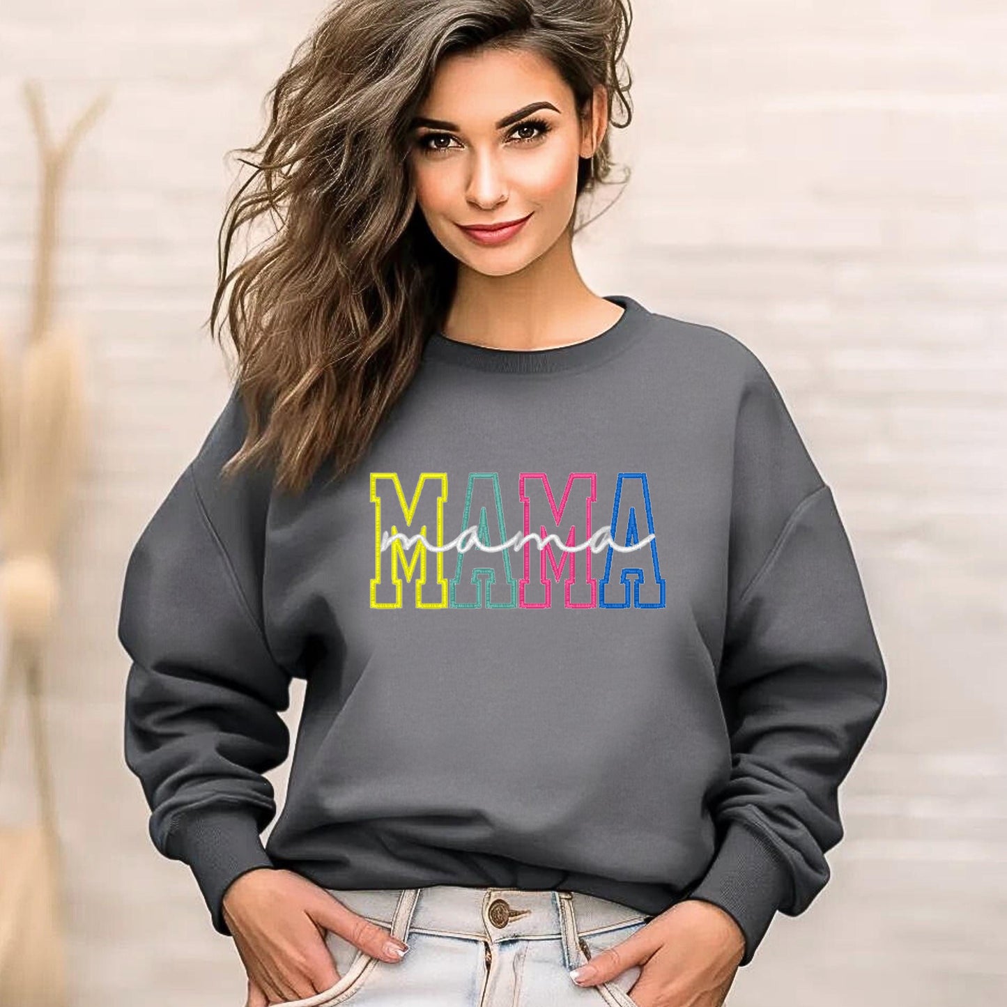 MAMA Embroidered Sweatshirt, Mothers Day Gift
