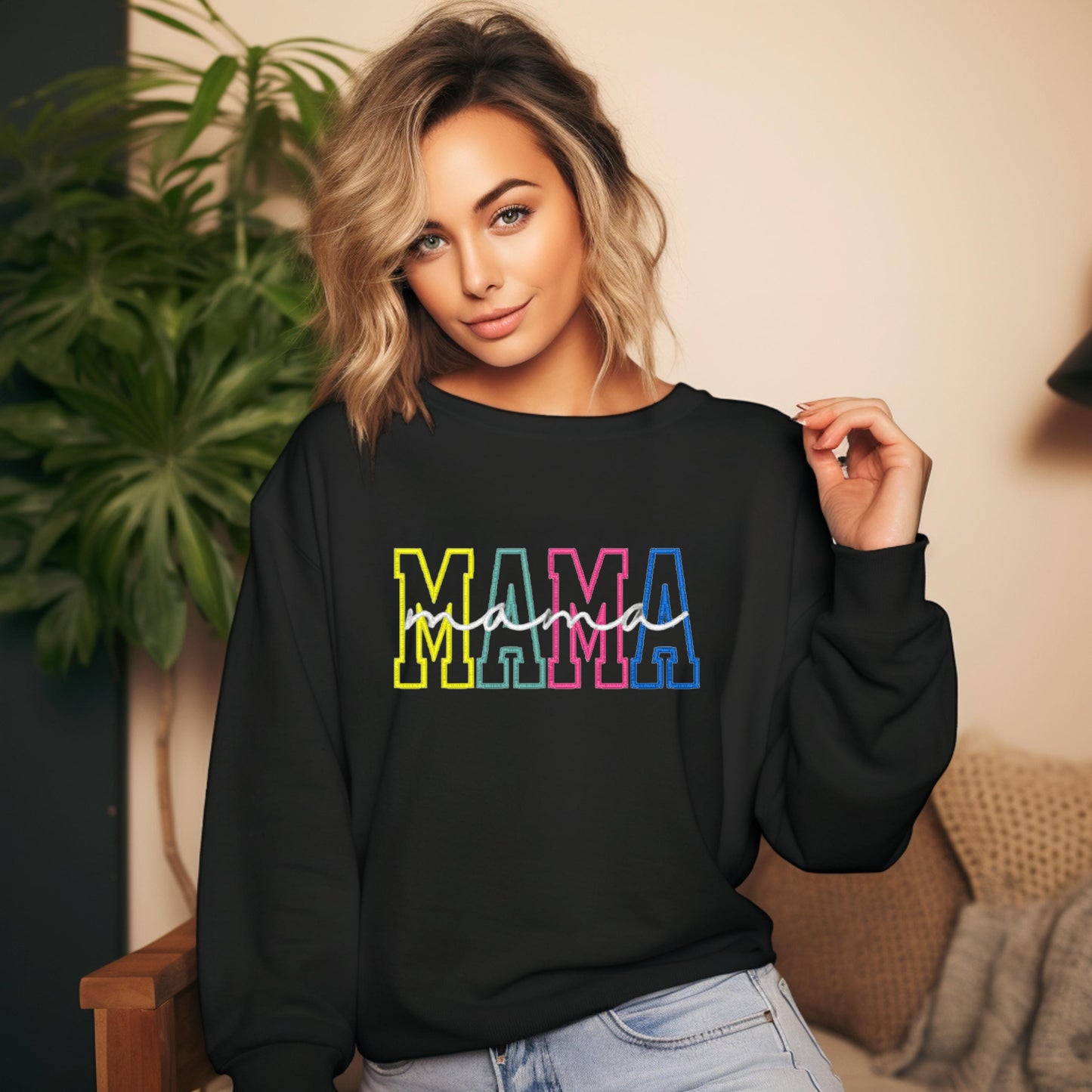 MAMA Embroidered Sweatshirt, Mothers Day Gift