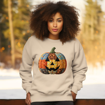 Preppy Floral Pumpkin Patchwork Graphic Sweatshirt